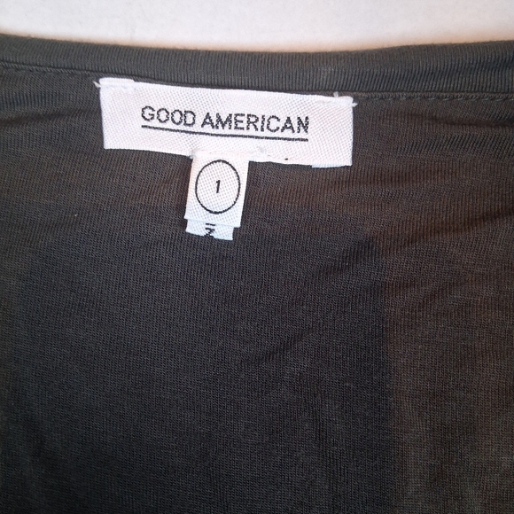 Good American Good Body Power Shoulder Thong Bodysuit Size 1 Hunter Green - Picture 3 of 6